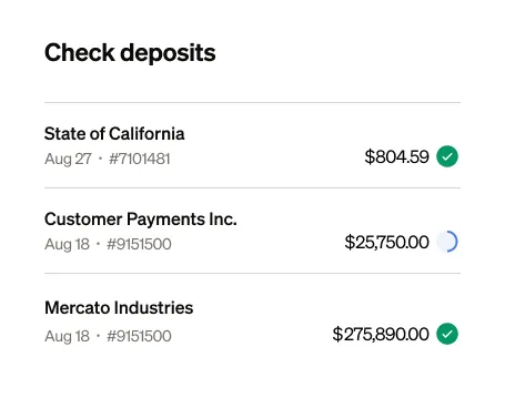 check deposits